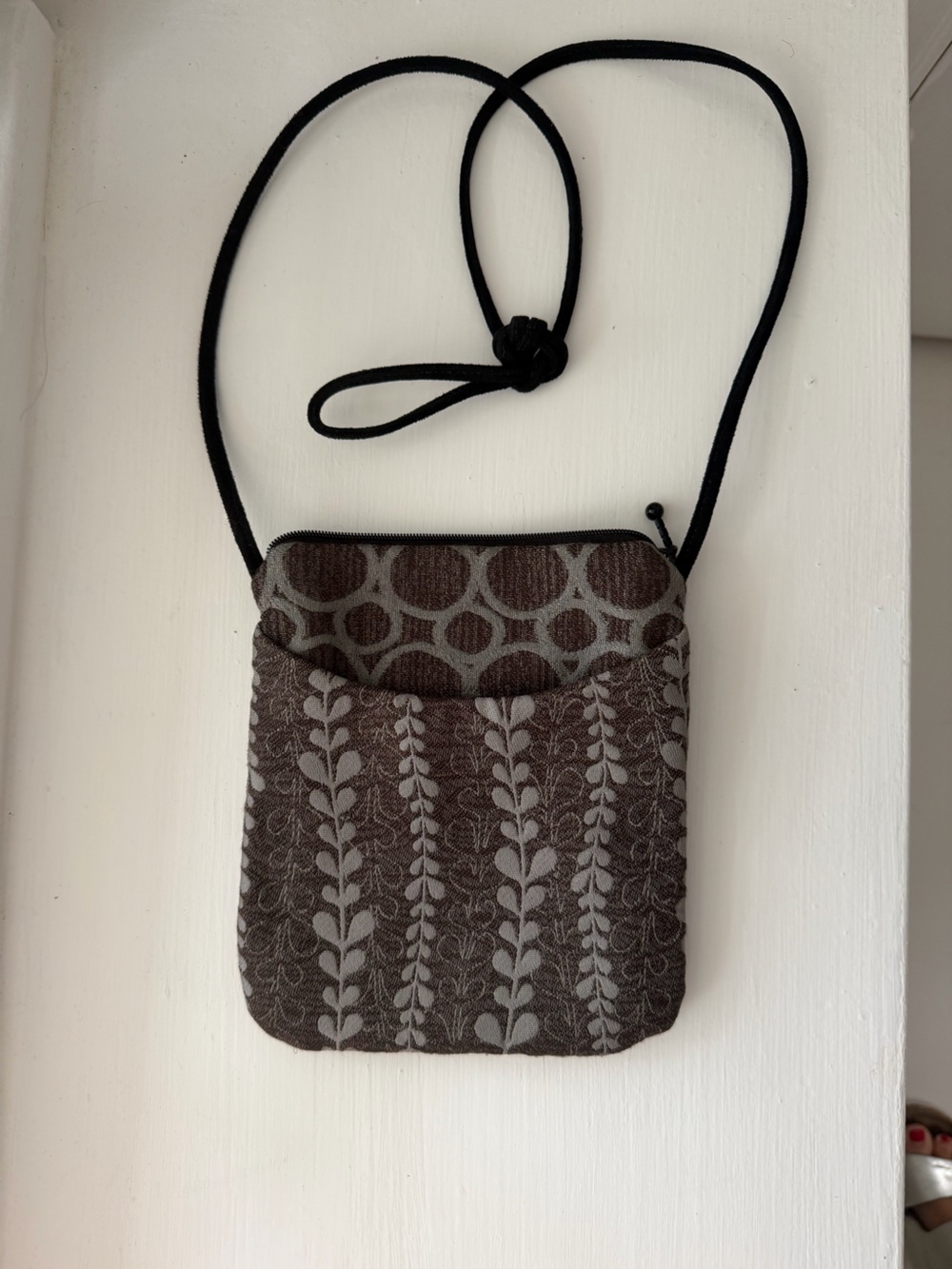 Maruca Floral Small Crossbody Bag in Brown and Gray